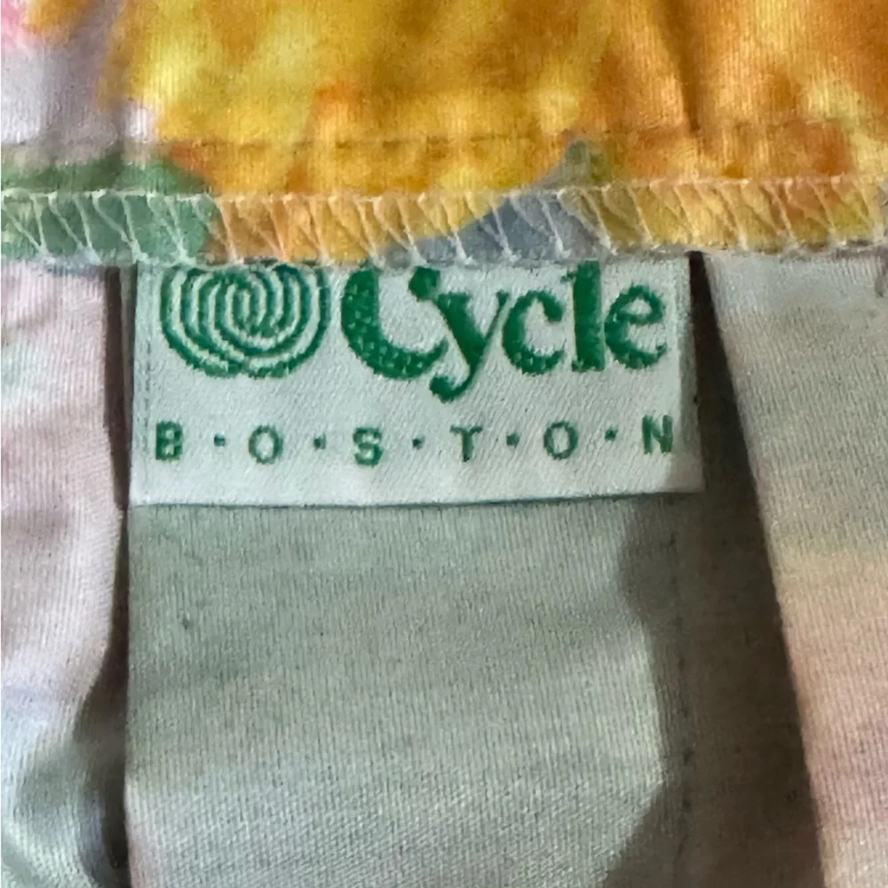 Vintage Cycle Boston Colorful Floral Print Pleated Mini Skirt